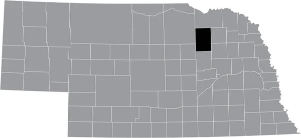 Zwart Gemarkeerde Kaart Van Locatie Van Antelope County Grijze Kaart — Stockvector