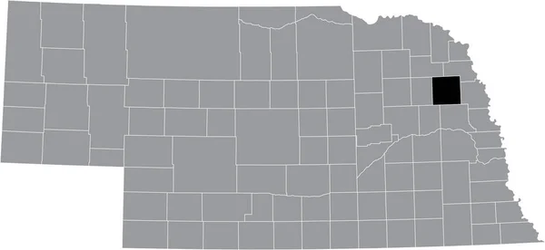 Карта Местонахождения Округа Камминг Серой Карте Федерального Штата Небраска Сша — стоковый вектор