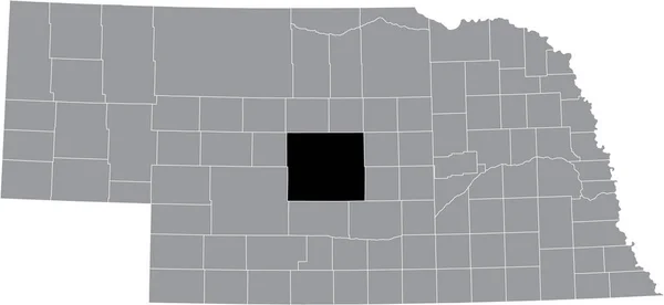 Černá Zvýrazněná Mapa Umístění Custer County Uvnitř Šedé Mapy Federálního — Stockový vektor