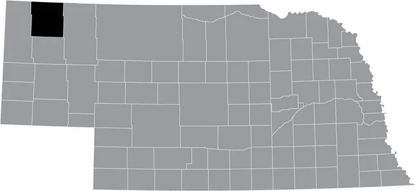 Чорні Виділили Карту Розташування Округу Дауес Всередині Сірої Карти Федерального — стоковий вектор