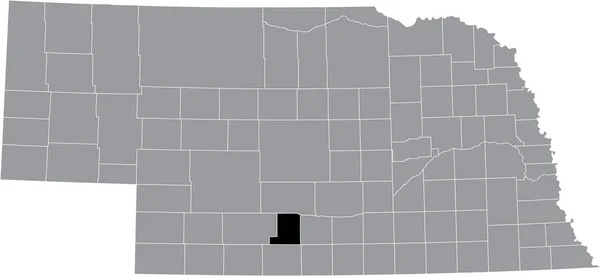 Zwart Gemarkeerde Kaart Van Locatie Van Gosper County Grijze Kaart — Stockvector