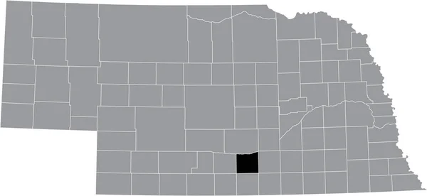 Abd Nin Nebraska Eyaletinin Gri Haritasında Kearney County Nin Siyah — Stok Vektör