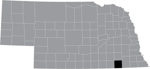 Černá Zvýrazněná Mapa Umístění Okresu Jefferson Šedé Mapě Federálního Státu — Stockový vektor