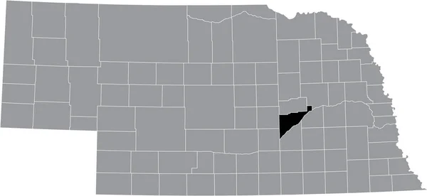 Abd Nin Nebraska Eyaletinin Gri Haritasında Merrick County Nin Siyah — Stok Vektör