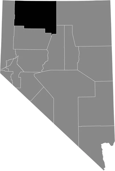 アメリカ合衆国ネバダ州の灰色の地図の中にあるハンボルト郡の黒いハイライトされた位置図 — ストックベクタ