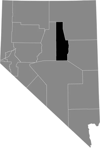 美国内华达州内的Eureka县灰色地图中的黑色突出显示的位置图 — 图库矢量图片