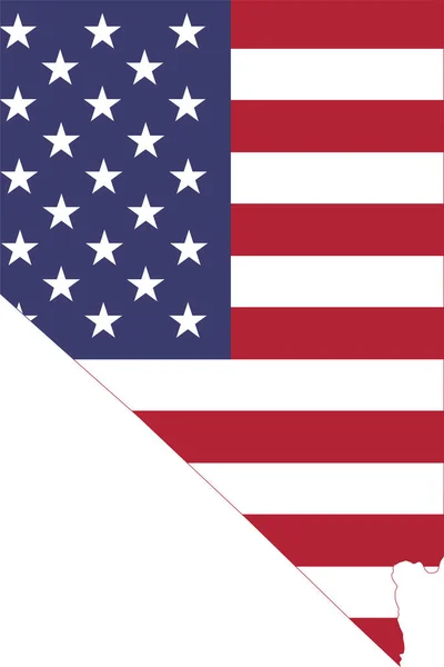 Mapa Bandeira Simples Plana Dos Eua Estado Federal Nevada Eua — Vetor de Stock