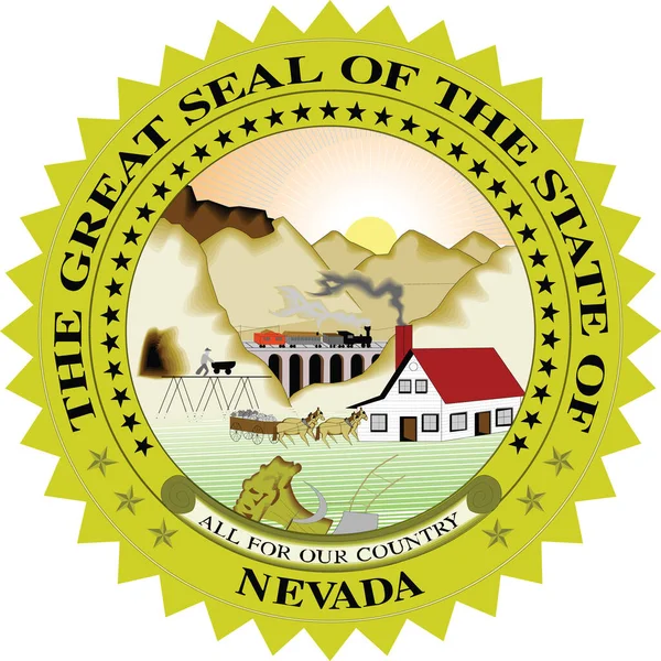 Official Current Vector Great Seal Federal State Nevada Usa — Stock Vector