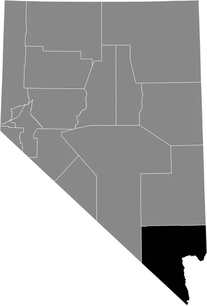 Карта Местонахождения Округа Кларк Серой Карте Федерального Штата Невада Сша — стоковый вектор