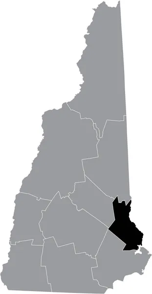 Μαύρο Τονισμένο Χάρτη Της Περιοχής Του Strafford County Μέσα Γκρι — Διανυσματικό Αρχείο