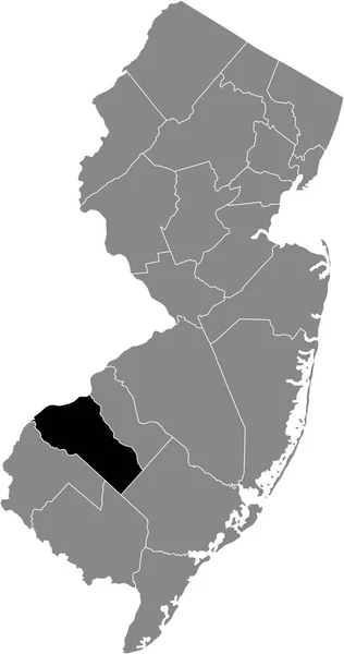 Abd Nin New Jersey Eyaletinin Gri Haritasında Gloucester County Nin — Stok Vektör