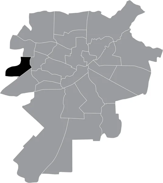 Carte Localisation Noire Quartier Wglin Pnocny Intérieur Des Quartiers Urbains — Image vectorielle