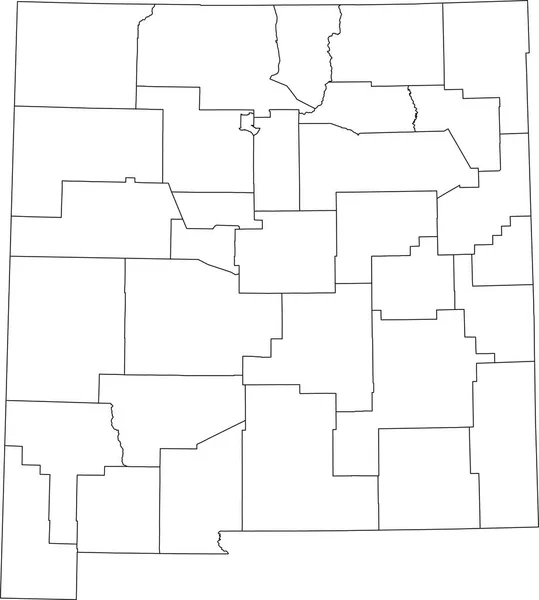 Carte Vectorielle Blanche Vierge État Fédéral Nouveau Mexique États Unis — Image vectorielle