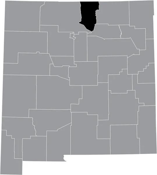 Preto Destaque Mapa Localização Condado Taos Dentro Mapa Cinza Estado — Vetor de Stock