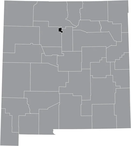 New Mexico Federal Eyaleti Nin Gri Haritasında Los Alamos Ilçesinin — Stok Vektör