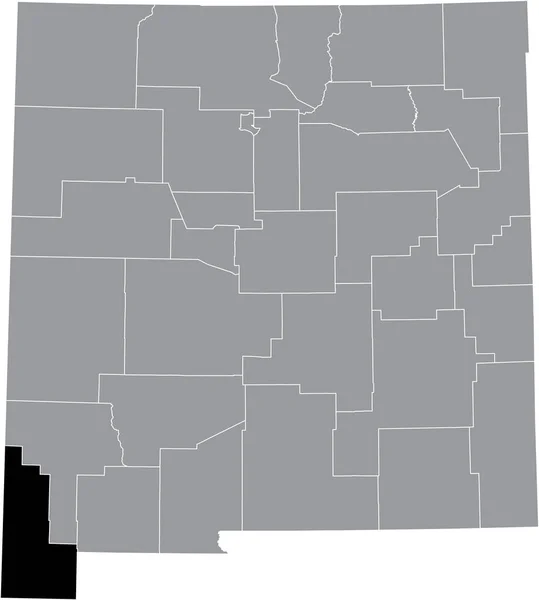 Svart Markerad Plats Karta Över Hidalgo County Inuti Grå Karta — Stock vektor