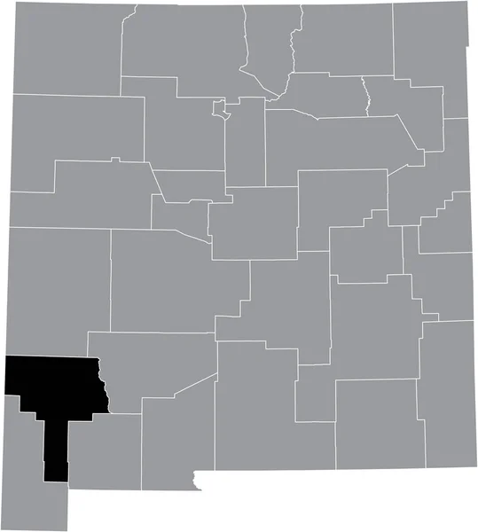 Zwart Gemarkeerde Kaart Van Locatie Van Grant County Grijze Kaart — Stockvector