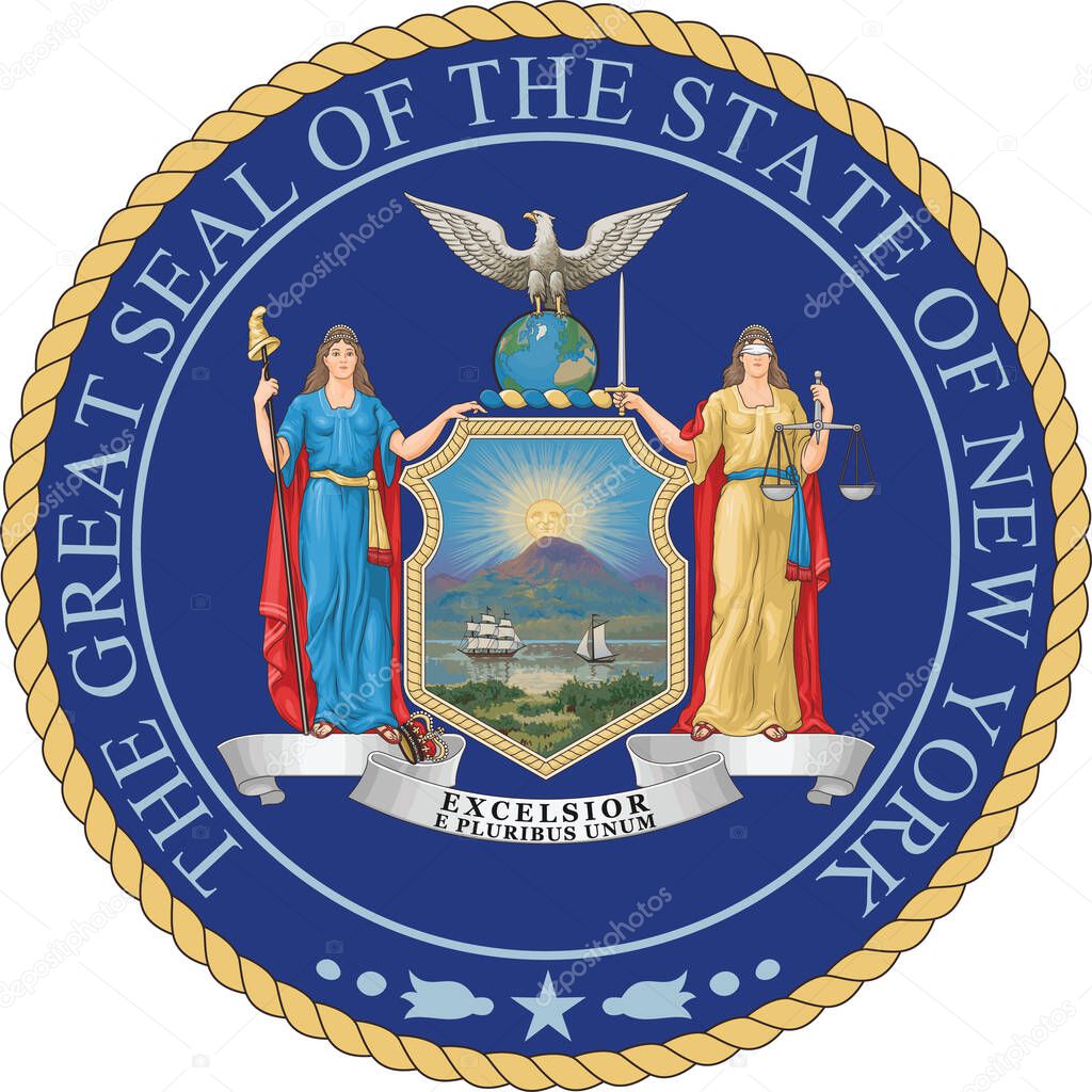 Official current vector great seal of the Federal State of New York, USA