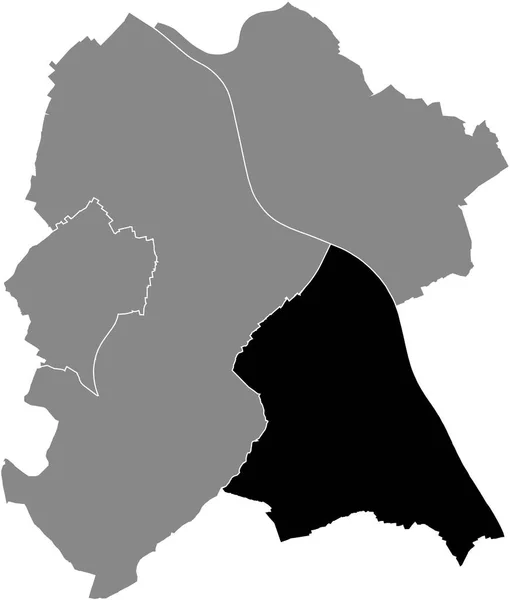 Czarna Mapa Lokalizacji Dzielnicy Bad Godesberg Obrębie Szarej Mapy Powiatów — Wektor stockowy