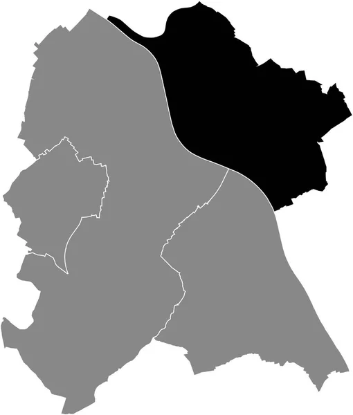 德国区域首府波恩灰色城区内的Beuel区黑人位置图 — 图库矢量图片