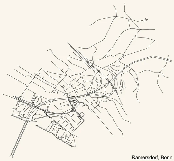 Navegación Detallada Calle Urbana Mapa Sobre Fondo Beige Vintage Del — Vector de stock