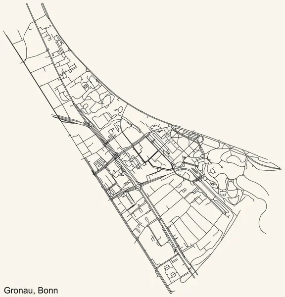 Navegação Detalhada Mapa Das Estradas Urbanas Rua Fundo Bege Vintage — Vetor de Stock