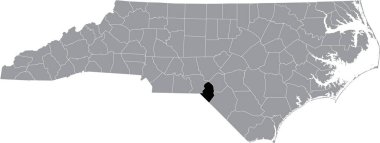 Kuzey Carolina Federal Eyaleti 'nin gri idari haritasında İskoçya İlçesi' nin altı çizili konum haritası