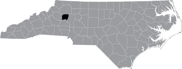 Mapa Ubicación Resaltado Negro Del Condado Alexander Dentro Del Mapa — Archivo Imágenes Vectoriales