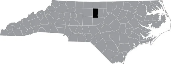 Preto Destaque Mapa Localização Condado Alamance Dentro Cinza Mapa Administrativo — Vetor de Stock