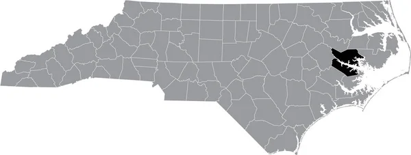 Mapa Ubicación Resaltado Negro Del Condado Beaufort Dentro Del Mapa — Vector de stock