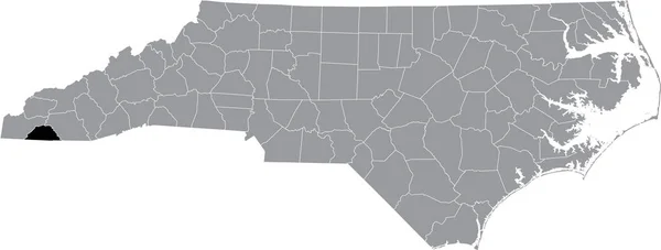 Preto Destaque Mapa Localização Condado Clay Dentro Cinza Mapa Administrativo — Vetor de Stock