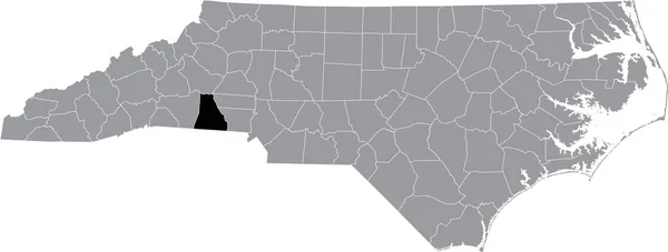 Preto Destaque Mapa Localização Condado Cleveland Dentro Cinza Mapa Administrativo — Vetor de Stock