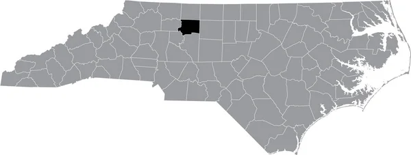 Mapa Ubicación Resaltado Negro Del Condado Forsyth Dentro Del Mapa — Vector de stock