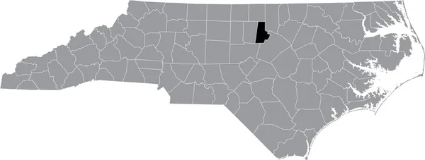 美国北卡罗莱纳州灰度行政地图内的达勒姆县的黑点位置图 — 图库矢量图片