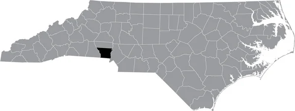 Black Highlighted Location Map Gaston County Gray Administrative Map Federal — Stock Vector