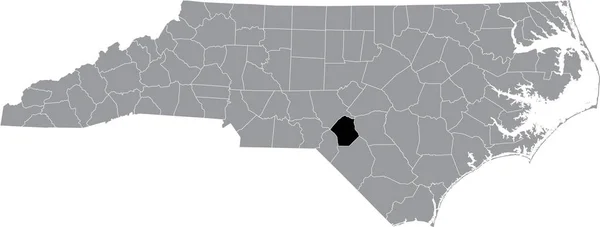 Černá Zvýrazněná Mapa Umístění Okresu Hoke Šedé Administrativní Mapě Federálního — Stockový vektor