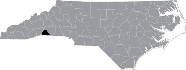 Mapa Ubicación Resaltado Negro Del Condado Polk Dentro Del Mapa — Vector de stock