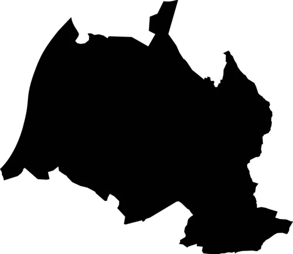 德国卡尔斯鲁厄地区首府的简单矢量黑色行政地图 — 图库矢量图片