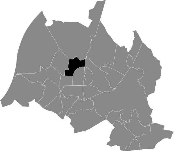 Localização Preta Mapa Administrativo Distrito Nordstadt Dentro Distritos Urbanos Cinzentos — Vetor de Stock