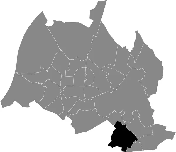 Mapa Administrativo Localização Negra Distrito Grnwettersbach Dentro Dos Distritos Urbanos — Vetor de Stock