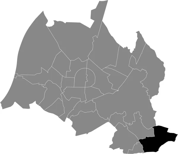 Mapa Administrativo Ubicación Negra Del Distrito Stupferich Dentro Los Distritos — Vector de stock
