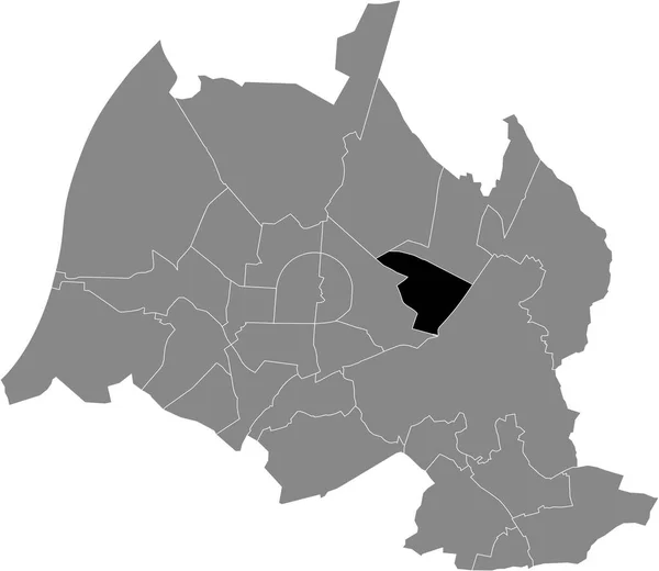 Mapa Administrativo Localização Negra Distrito Rintheim Dentro Dos Distritos Urbanos —  Vetores de Stock