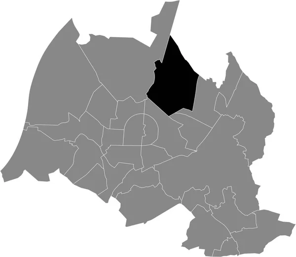 Mapa Administrativo Ubicación Negra Del Distrito Waldstadt Dentro Los Distritos — Vector de stock
