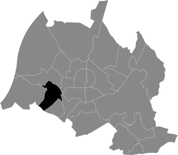 Mapa Administrativo Ubicación Negra Del Distrito Grnwinkel Dentro Los Distritos — Vector de stock