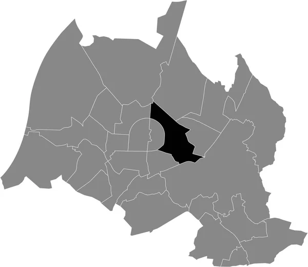 Mapa Administrativo Localização Negra Distrito Oststadt Dentro Dos Distritos Urbanos —  Vetores de Stock