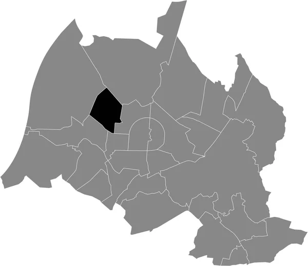 Localização Preta Mapa Administrativo Distrito Nordweststadt Dentro Distritos Urbanos Cinzentos —  Vetores de Stock