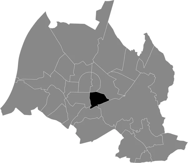 Mapa Administrativo Ubicación Negra Del Distrito Sdstadt Dentro Los Distritos — Vector de stock