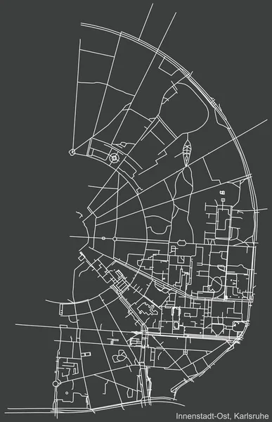Подробная Карта Дорог Городской Навигации Винтажном Бежевом Фоне Квартала Инненштадт — стоковый вектор