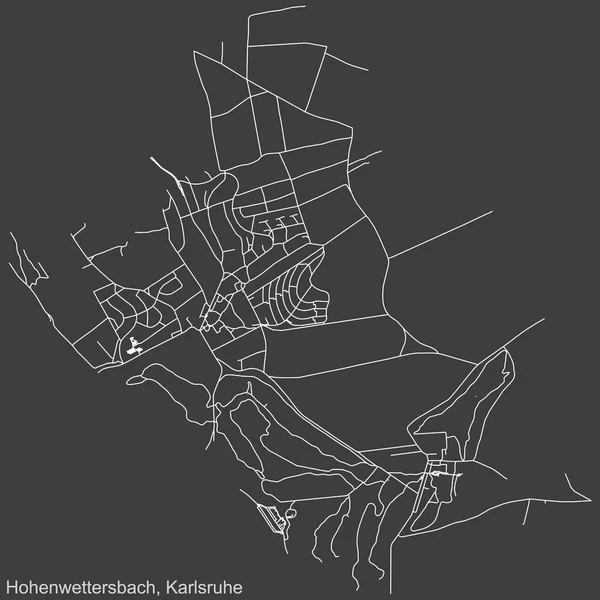 Szczegółowa Nawigacja Miejska Mapa Ulic Beżowym Tle Kwartału Hohenwettersbach Powiat — Wektor stockowy