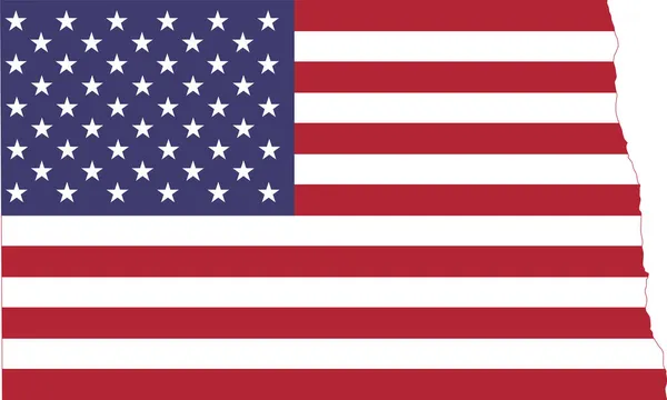 Простая Плоская Административная Карта Американского Флага Федерального Штата Северная Дакота — стоковый вектор